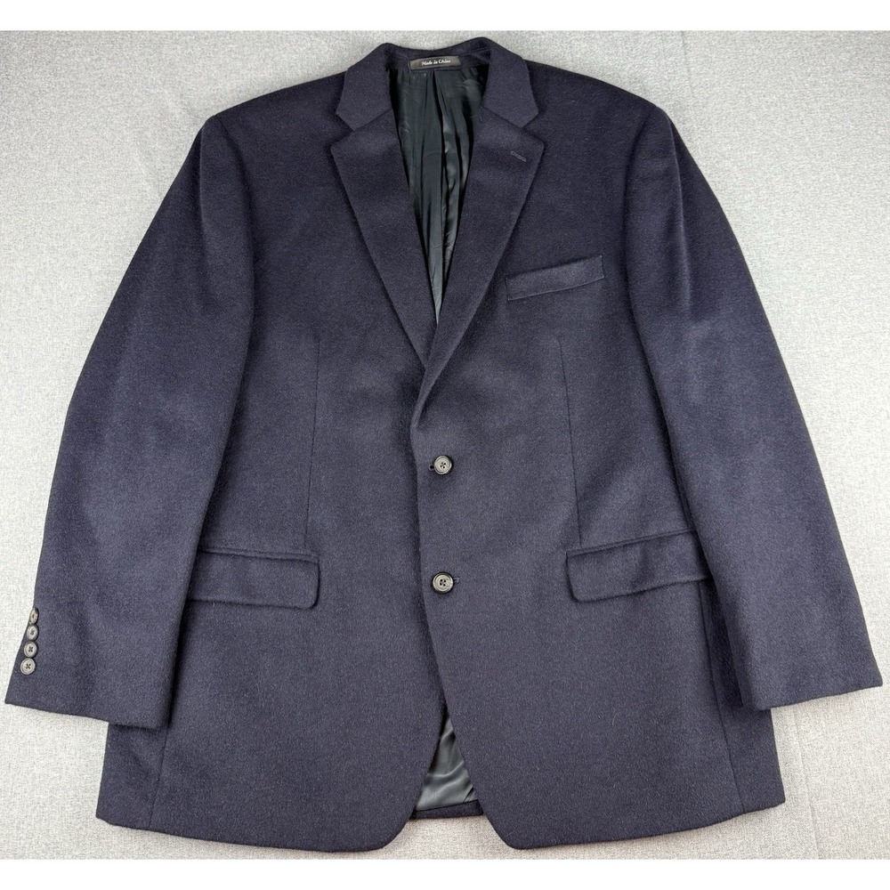 Lauren Ralph Lauren 46R 100% Camel Hair Navy Sport Coat Blazer 2 Button